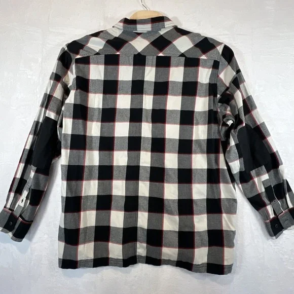 ATG Wrangler Plaid Flannel Shirt Outdoor Mens XXL All Terrain Gear Black Red 2XL - Picture 3 of 12
